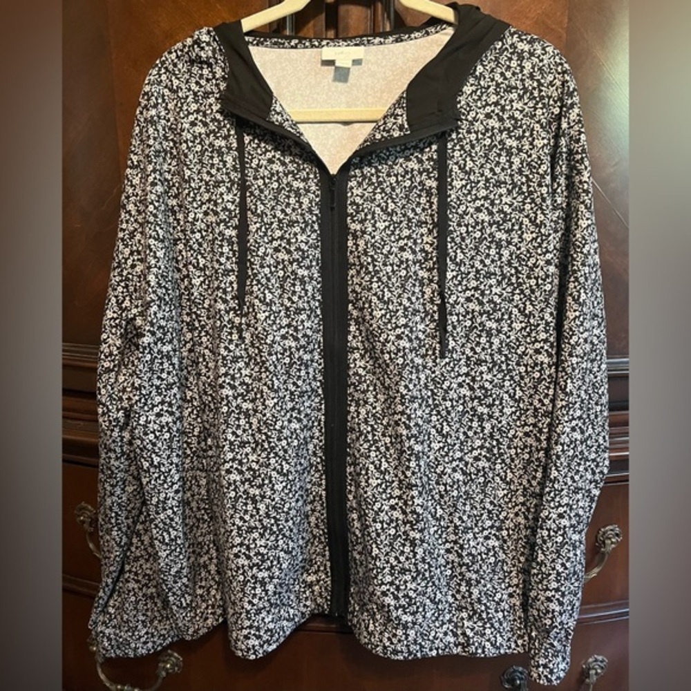 J Jill Floral Lightweight Hoodie